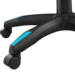 Racing office chair Comodo with footrest, black/azure