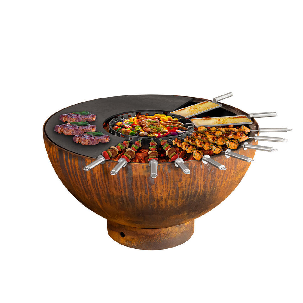 Mr. Grill fire bowl with grill ring and accessories