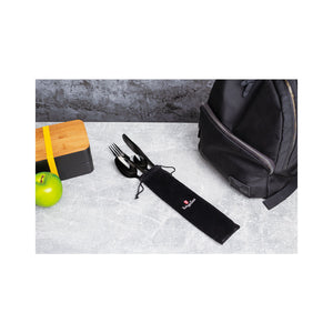 Berlinger Haus 4-tlg. Besteck-Set mit Reisetasche schwarz