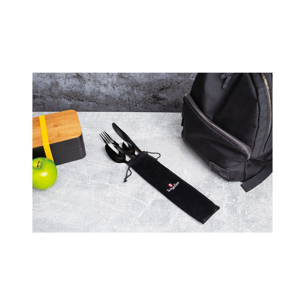 Berlinger Haus 4-tlg. Besteck-Set mit Reisetasche schwarz