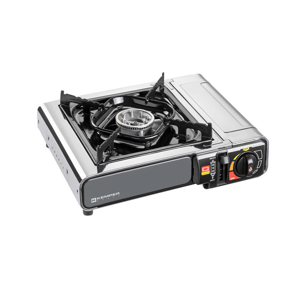 Réchaud à gaz de camping KEMPER en acier inoxydable XTRA Smart