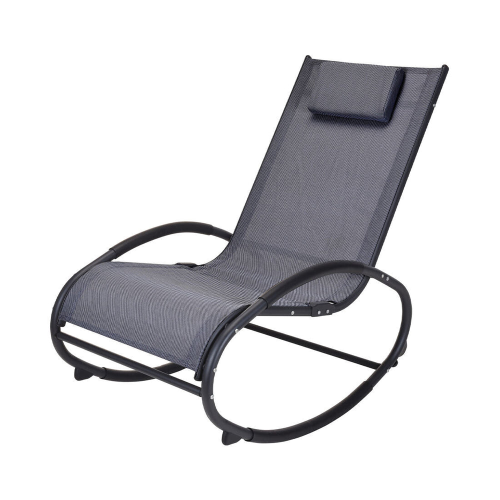Sedia a dondolo FS-STAR con cuscino, grigio scuro