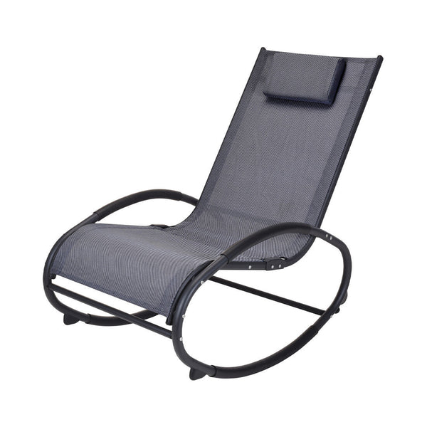 Sedia a dondolo FS-STAR con cuscino, grigio scuro