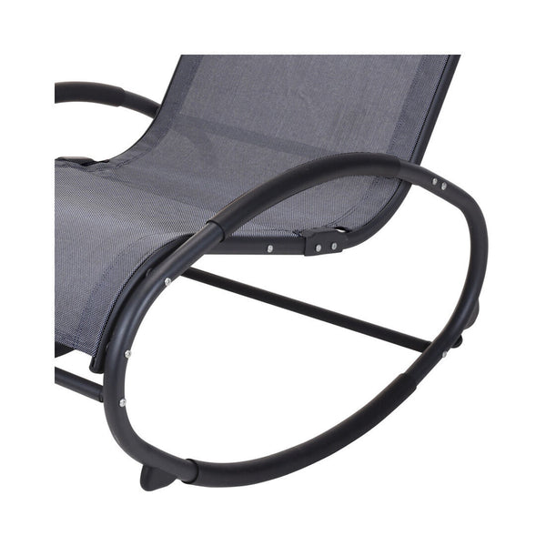 Sedia a dondolo FS-STAR con cuscino, grigio scuro