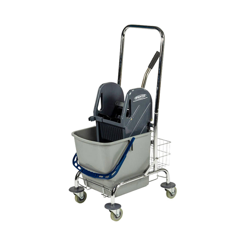 SPRiNTUS wet mop trolley with push handle and storage basket 27 L