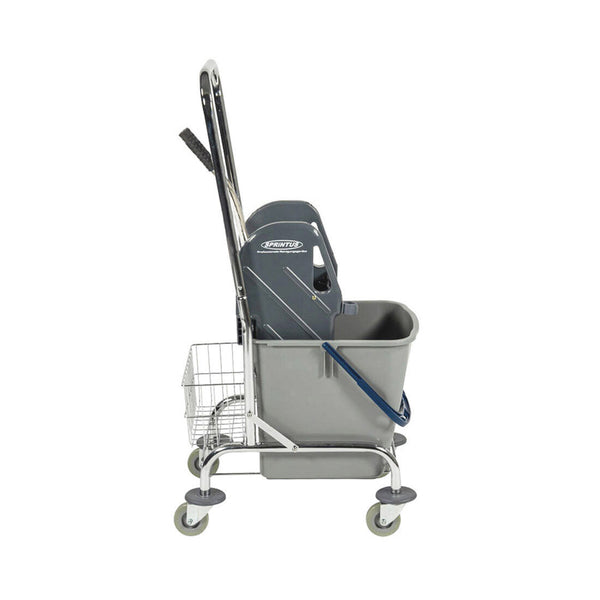 SPRiNTUS wet mop trolley with push handle and storage basket 27 L