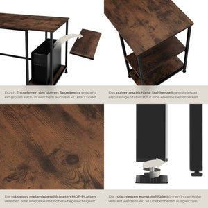 Schreibtisch Hamilton Industrial Holz dunkel, rustikal