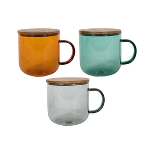 Tavola Becher aus farbigem Borosglas mit Henkel 350ml 6 Stk.
