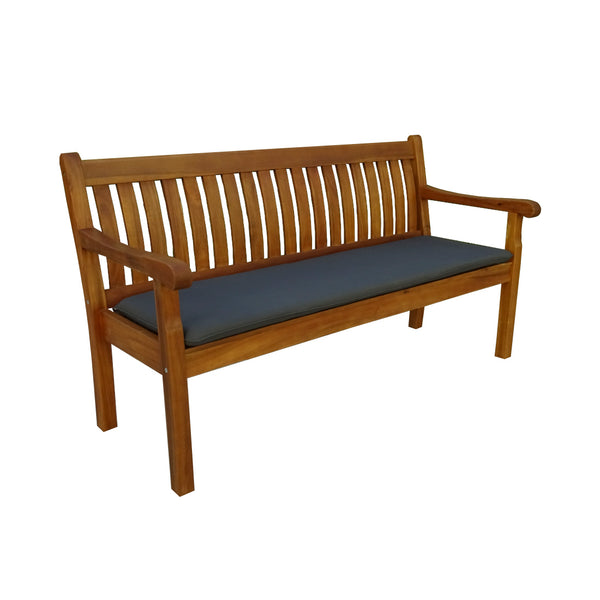 CONTINI 3er Sitzbank mit Kissen anthrazit Eucalyptus