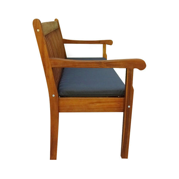 CONTINI 3er Sitzbank mit Kissen anthrazit Eucalyptus
