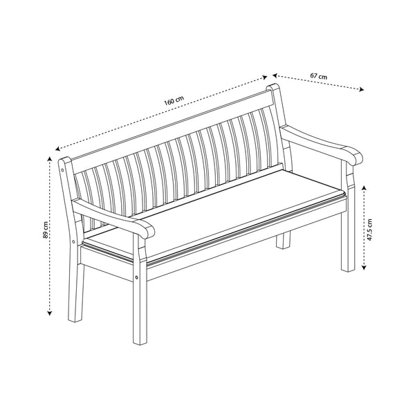 CONTINI 3er Sitzbank mit Kissen anthrazit Eucalyptus