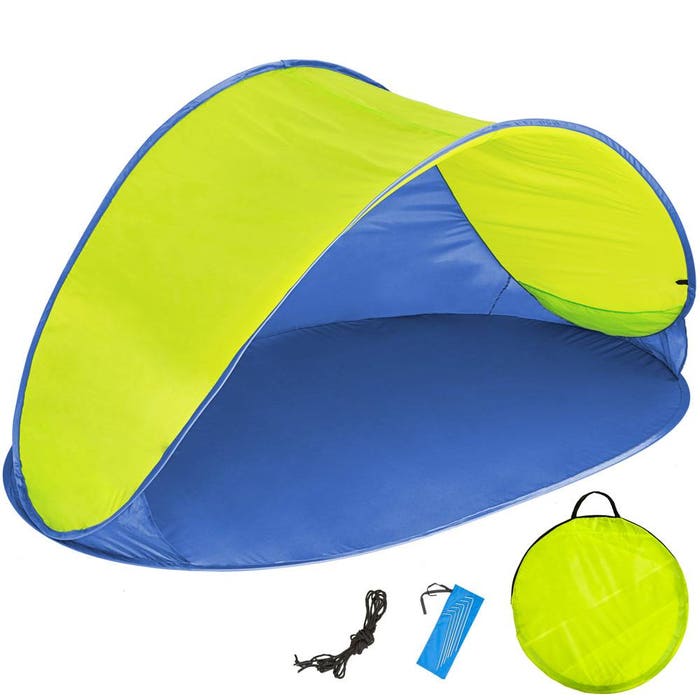 Pop-Up Strandmuschel Jasmin blau/gelb