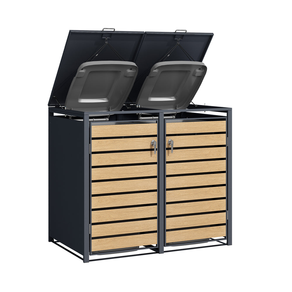 Meuble de rangement Holmberg pour 2 bacs de 60 L/120 L/240 L, 2 portes