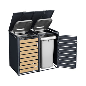 Meuble de rangement Holmberg pour 2 bacs de 60 L/120 L/240 L, 2 portes