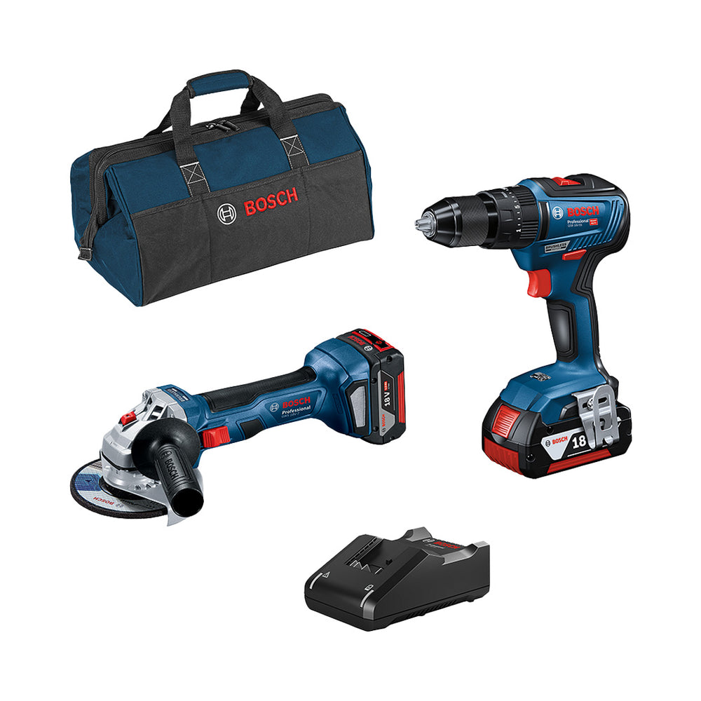 Kit Bosch 18V GSB+GWS+2 x GBA 4.0Ah+GAL+borsa