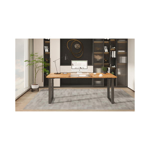 Scrivania da ufficio CONTINI regolabile in altezza 2,0x0,9m rovere / struttura ET223Q nero