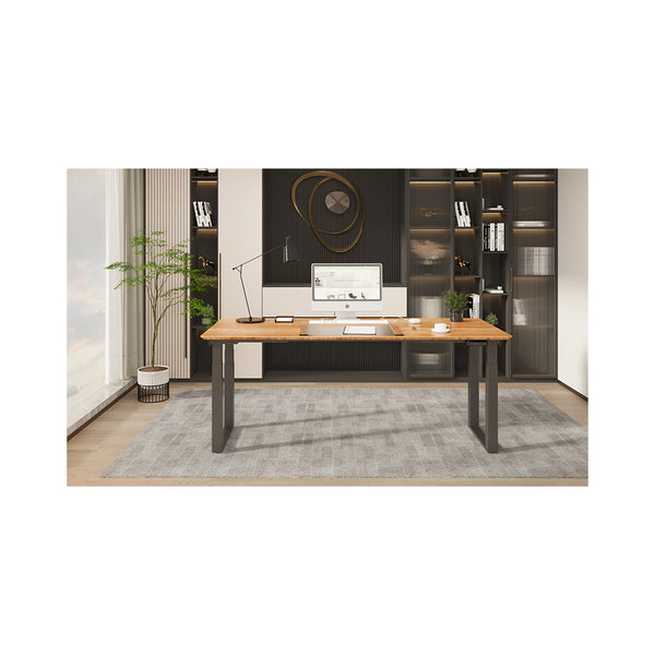Scrivania da ufficio CONTINI regolabile in altezza 2,0x0,9m rovere / struttura ET223Q nero