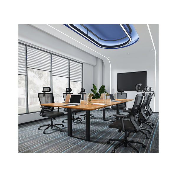 Scrivania da ufficio CONTINI regolabile in altezza 2,0x0,9m rovere / struttura ET223Q nero