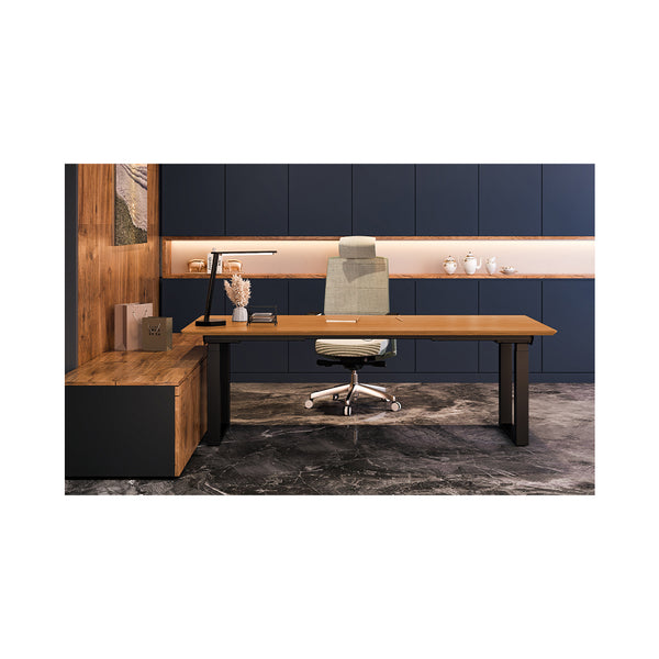 Scrivania da ufficio CONTINI regolabile in altezza 2,0x0,9m rovere / struttura ET223Q nero