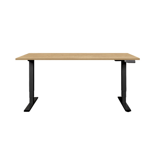 Scrivania da ufficio CONTINI regolabile in altezza 2,0x0,9m rovere / struttura ET225E nero RAL 9005