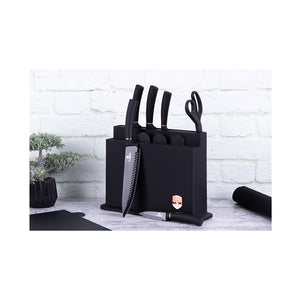 Berlinger Haus Messerset mit Ständer und Schneidebrett Black Rose Collection