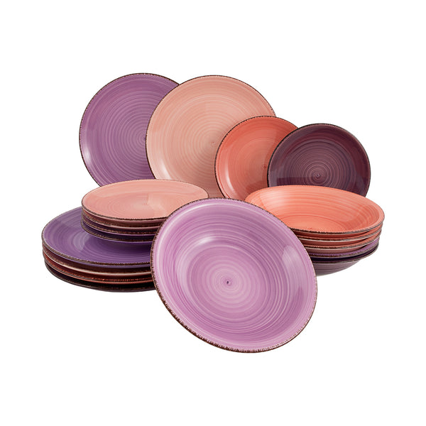 Tavola set di stoviglie 18 pezzi, viola