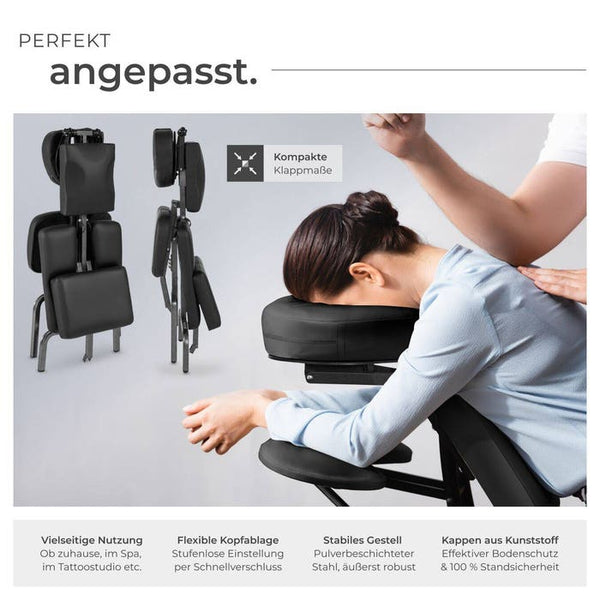 Massagestuhl aus Kunstleder schwarz