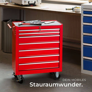 Werkzeugwagen mit 7 Schubladen, rot