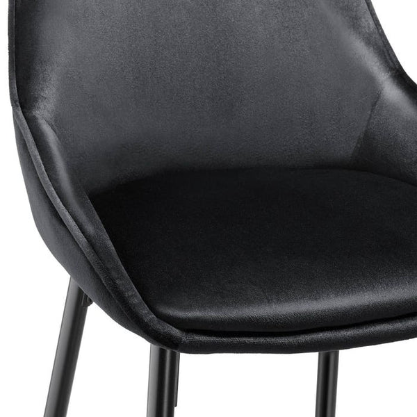 Thekenstuhl Siera Samtoptik schwarz/schwarz 6er Set