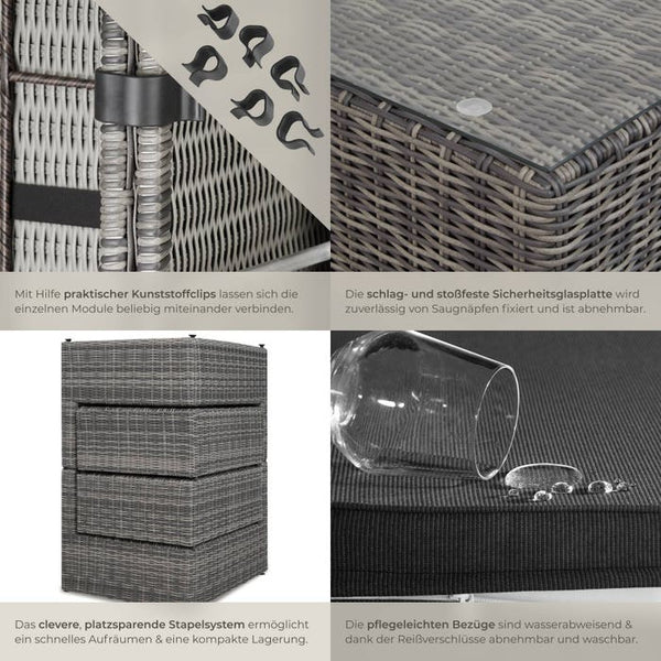 Rattan Lounge San Domino hellgrau/dunkelgrau