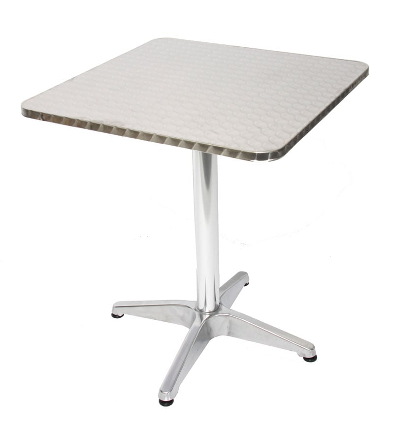10er-Set Alu-Bistrotisch rechteckig Gartentisch Set 60cm