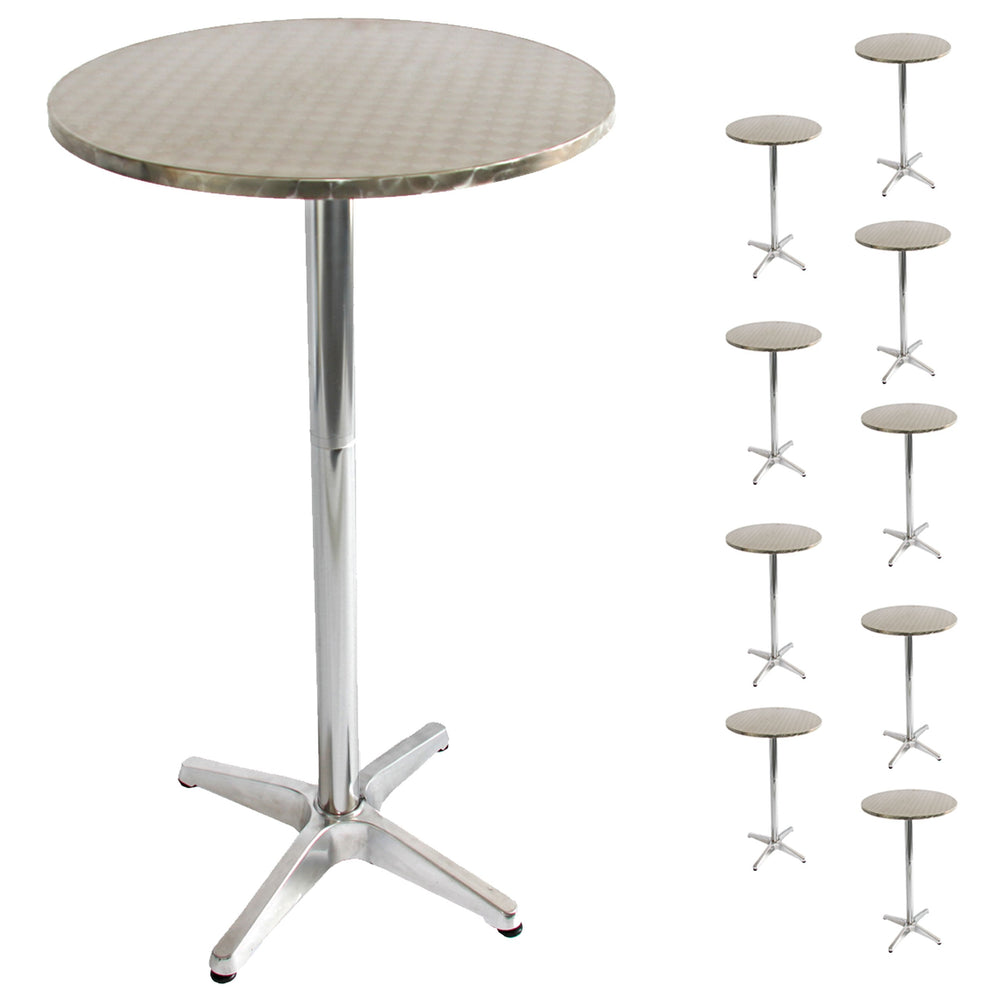 10er-Set Aluminium Stehtisch klappbar höhenverstellbar Ø60cm