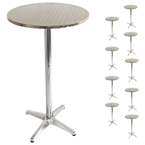 10er-Set Aluminium Stehtisch klappbar höhenverstellbar Ø60cm