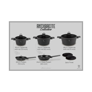 Berlinger Haus 10-teiliges Kochgeschirr-Set matt Anthracite Collection