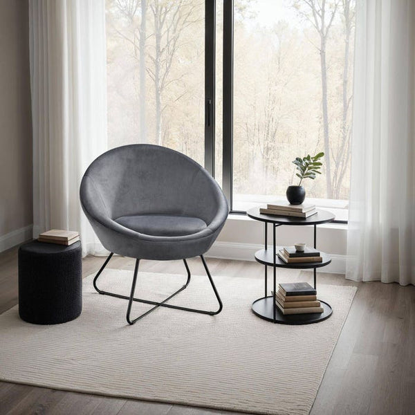 Cocktailsessel Centera Samtoptik anthrazit