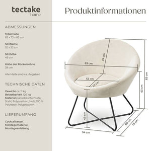 Cocktailsessel Centera Samtoptik beige