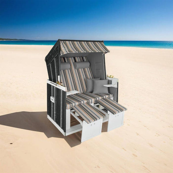Strandkorb Sylt schwarz/grau/braun