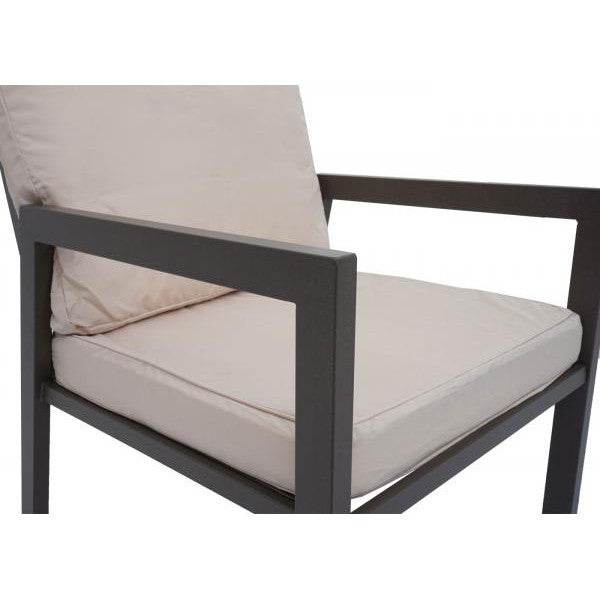 Garnitur Gartenlounge Gartengarnitur Lounge-Set Sitzgruppe Sofa, Metall ~ Polster creme-weiss