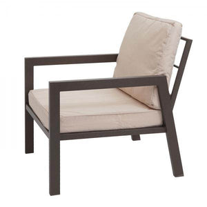 Garnitur Gartenlounge Gartengarnitur Lounge-Set Sitzgruppe Sofa, Metall ~ Polster creme-weiss