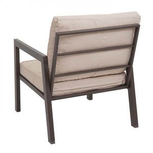 Garnitur Gartenlounge Gartengarnitur Lounge-Set Sitzgruppe Sofa, Metall ~ Polster creme-weiss