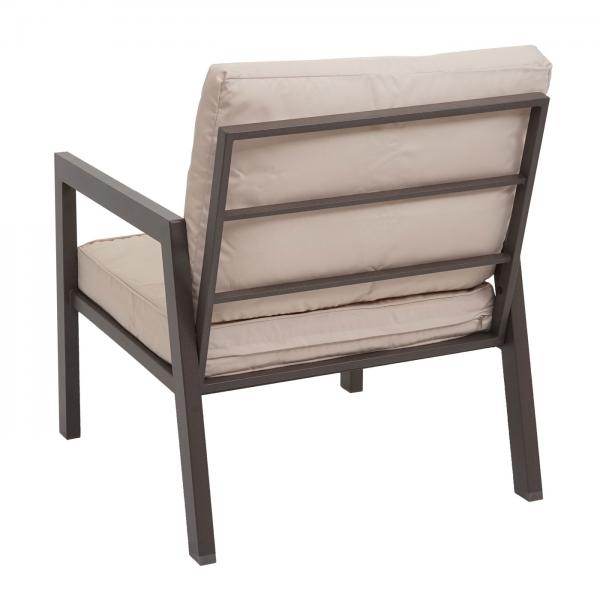 Garnitur Gartenlounge Gartengarnitur Lounge-Set Sitzgruppe Sofa, Metall ~ Polster creme-weiss