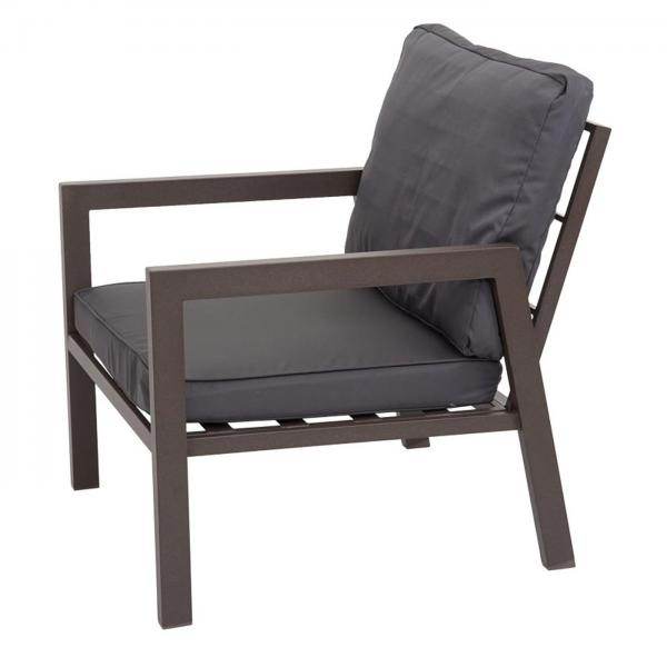 Garnitur Gartenlounge Gartengarnitur Lounge-Set Sitzgruppe Sofa, Metall ~ Polster grau