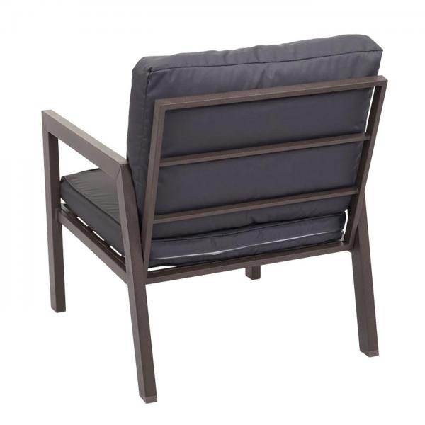 Garnitur Gartenlounge Gartengarnitur Lounge-Set Sitzgruppe Sofa, Metall ~ Polster grau