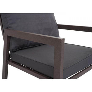 Garnitur Gartenlounge Gartengarnitur Lounge-Set Sitzgruppe Sofa, Metall ~ Polster grau