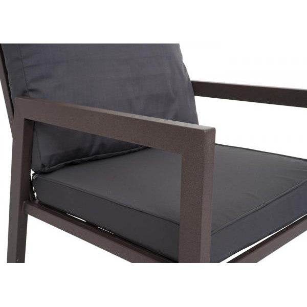 Garnitur Gartenlounge Gartengarnitur Lounge-Set Sitzgruppe Sofa, Metall ~ Polster grau