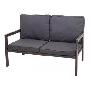 Garnitur Gartenlounge Gartengarnitur Lounge-Set Sitzgruppe Sofa, Metall ~ Polster grau