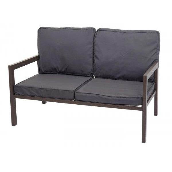 Garnitur Gartenlounge Gartengarnitur Lounge-Set Sitzgruppe Sofa, Metall ~ Polster grau