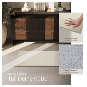 Tapis à poils courts Soft Zone beige 60 x 110 cm 