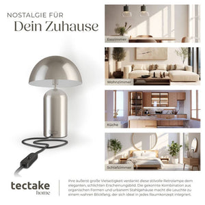 Retro-Tischlampe Altea Nickel matt