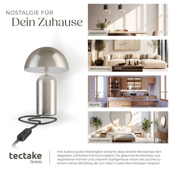 Retro-Tischlampe Altea Nickel matt